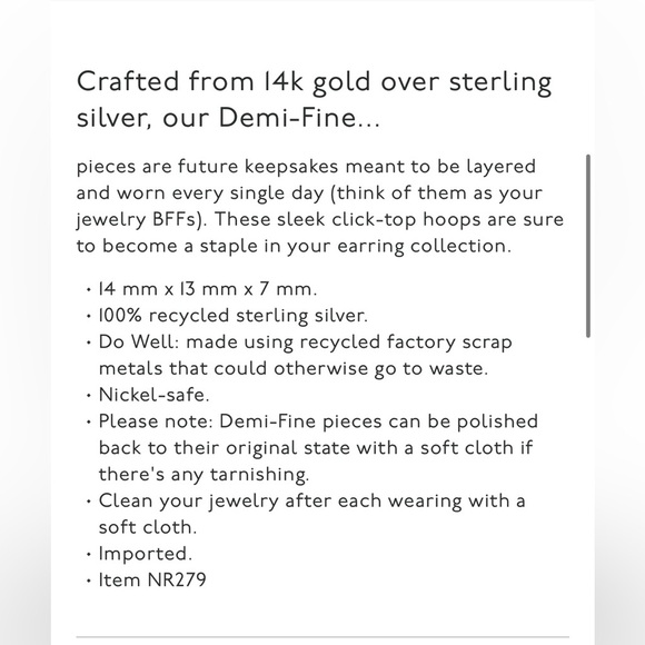 Madewell Demi-Fine Chunky Huggie Hoop Earrings Sterling Silver NEW $78 NR279 - Picture 3 of 5